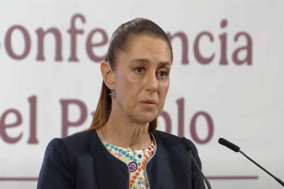 La Presidenta Claudia Sheinbaum en su conferencia mañanera.
