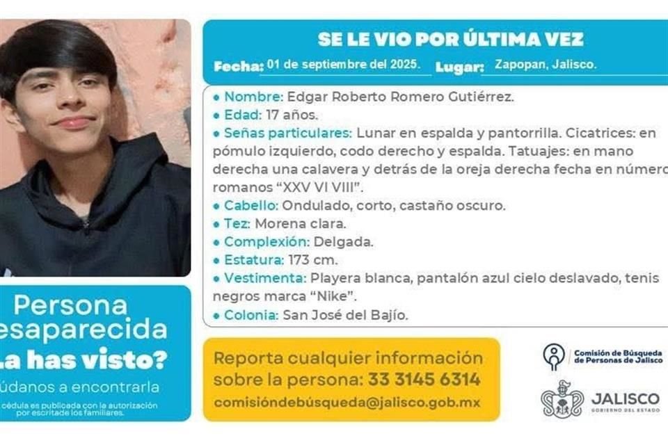 Édgar Roberto Romero Gutiérrez, de 17 años.