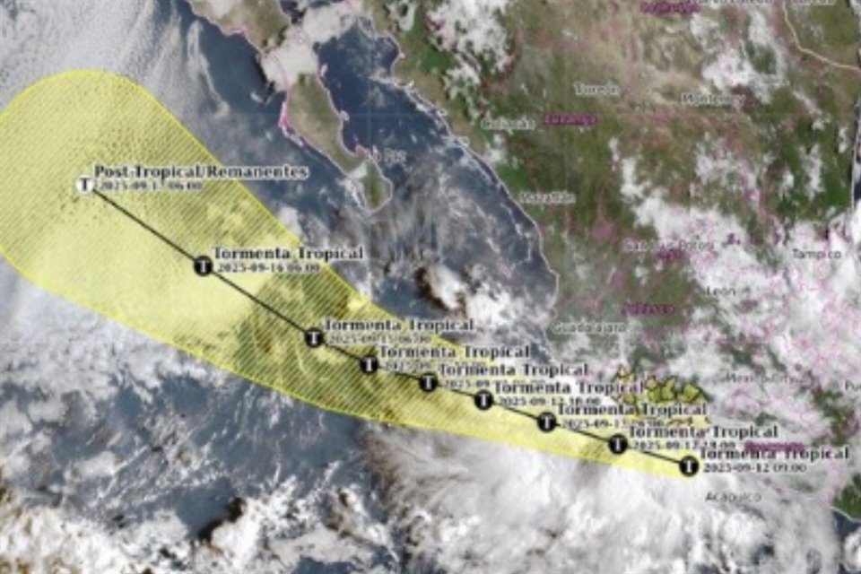 La tormenta tropical 'Mario' se formó en el Pacífico y se prevén lluvias fuertes en Jalisco, Colima, Michoacán y Guerrero.