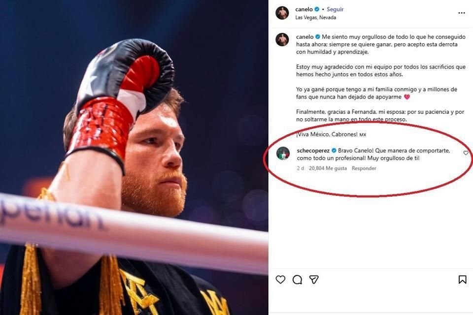 Checo aplaudió al Canelo.