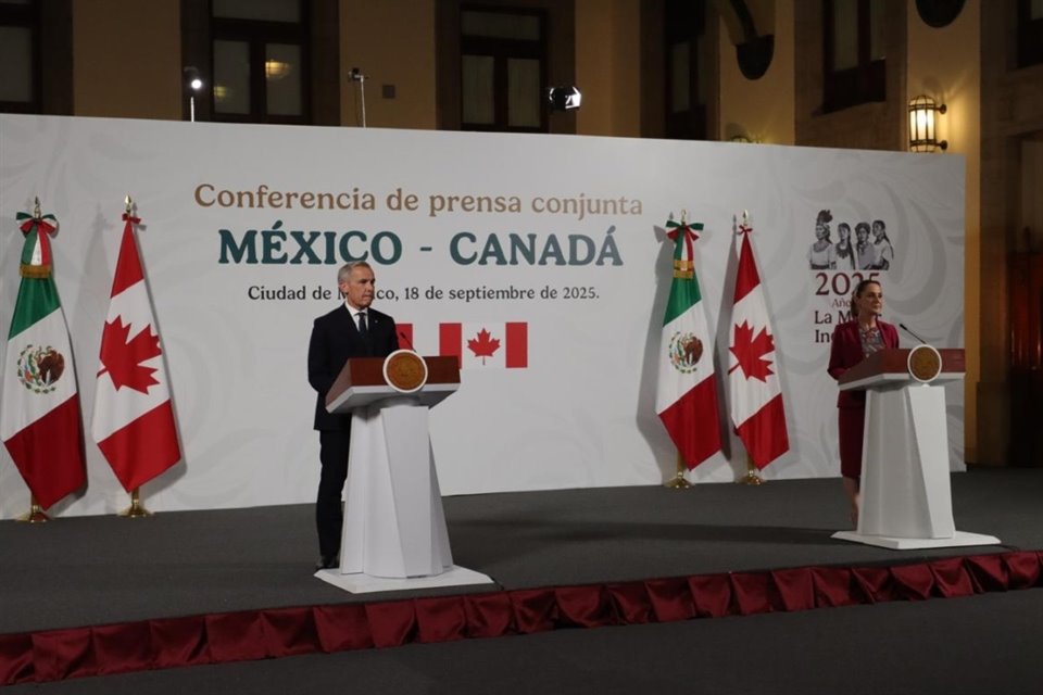 Presidenta Sheinbaum y Primer Ministro de Canadá informaron que acordaron plan que incluye diálogo de seguridad para luchar contra el crimen y confiaron en que revisión de T-MEC sea positiva.