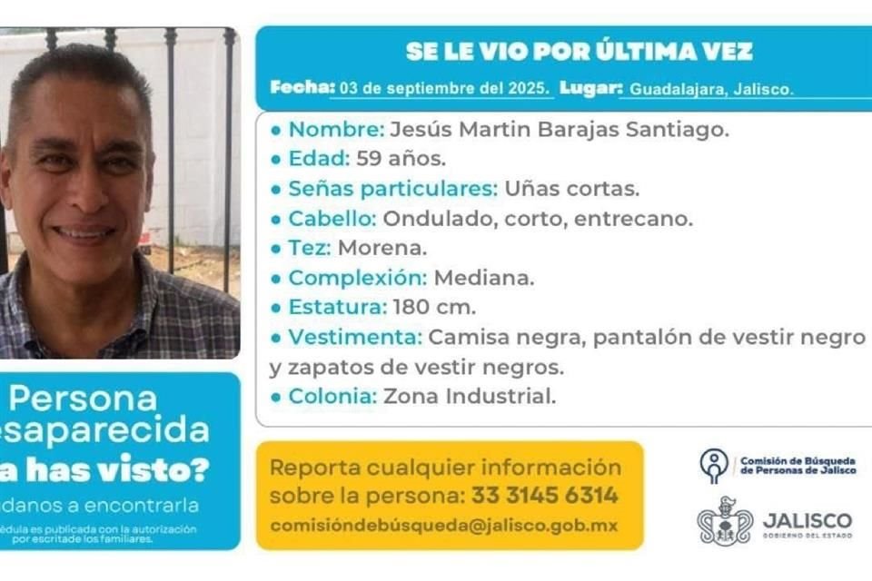 Aqueja familia de Jesús Martín Barajas, quien se encuentra desaparecido, que su ficha de búsqueda tiene un error.