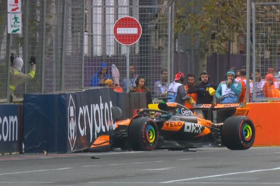 Piastri estrelló su auto en la Q3.