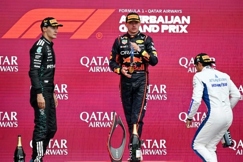 El podio en el Gran Premio de Azerbaiyán.