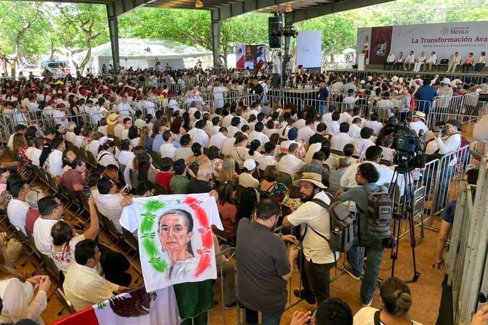 Aspecto del evento en el que Sheinbaum presentó su Informe de Gobierno en Mérida.