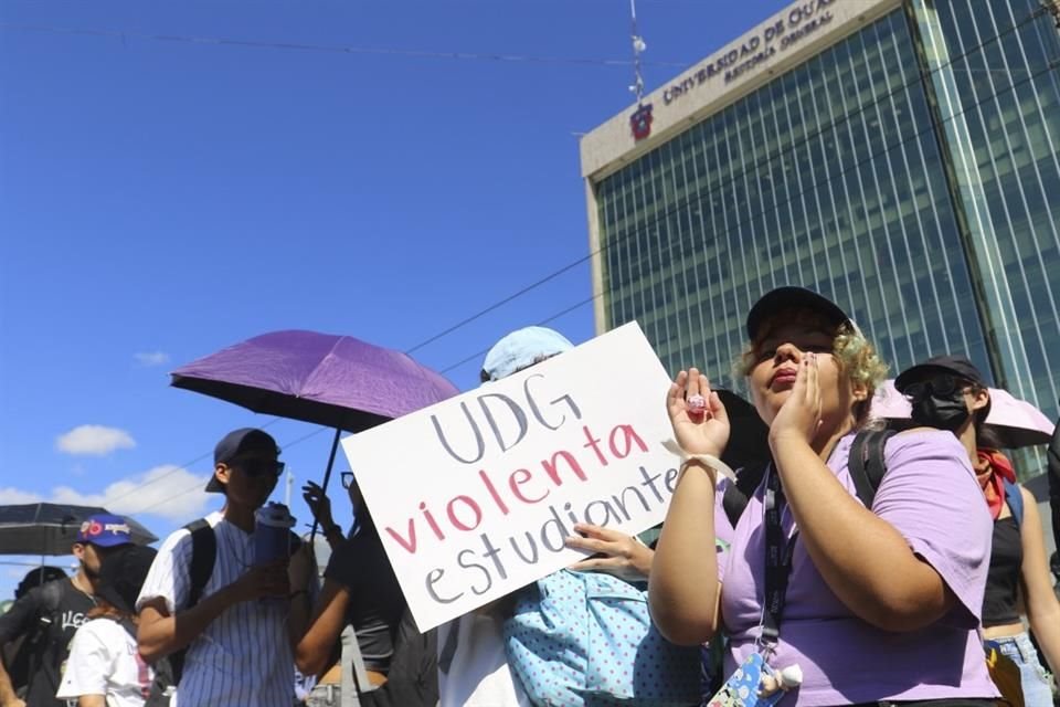 Manifestación de estudiantes de la Universidad de Guadalajara.