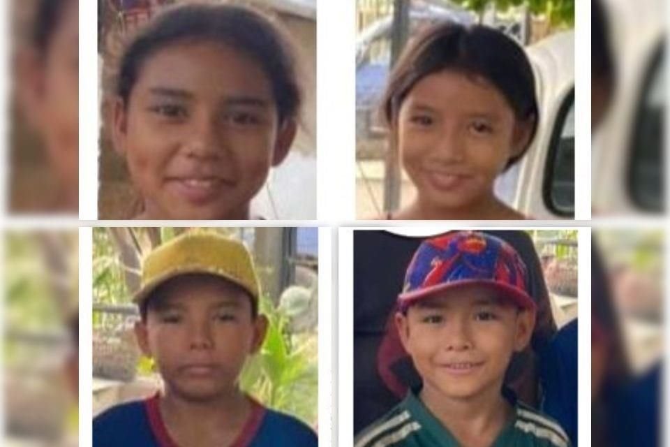 Los menores desaparecidos son María del Rosario, de 13 años de edad; Gisel de 12; Jesús Gerardo de 10 y Yoel Olea Ramírez, de 8 años.