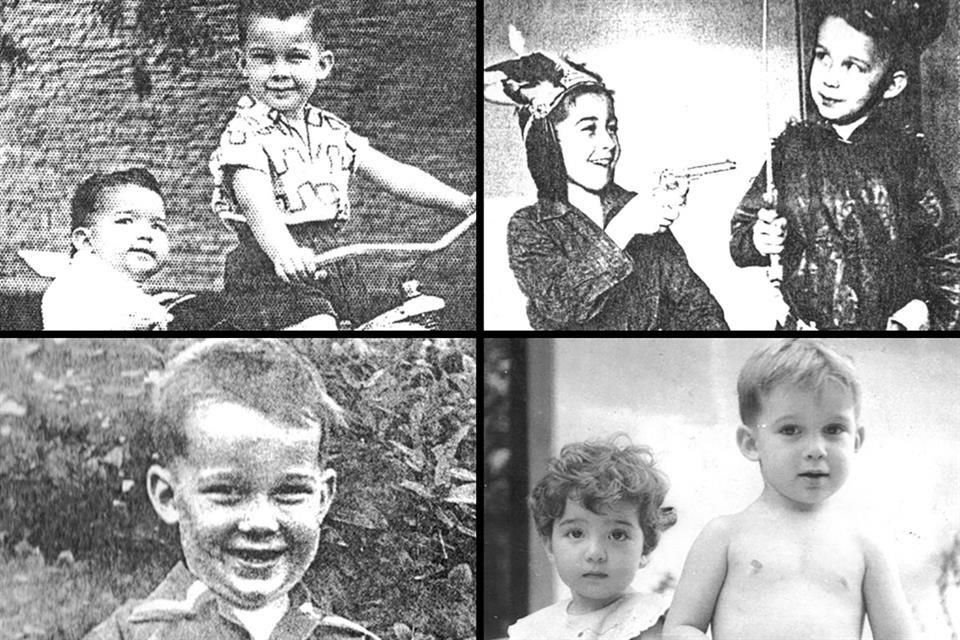 En 1954, junto a su hermana Balbina y, cuando tenía 4 años, paseando a su hermana Alejandra 'Kana' Fernández en la bicicleta.