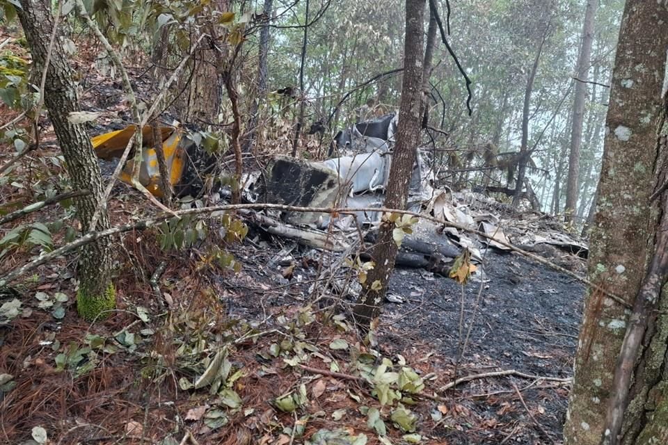 Tras una extensa brigada, fueron localizados los restos de una aeronave de la CFE que se desplomó ayer en San Sebastián del Oeste.