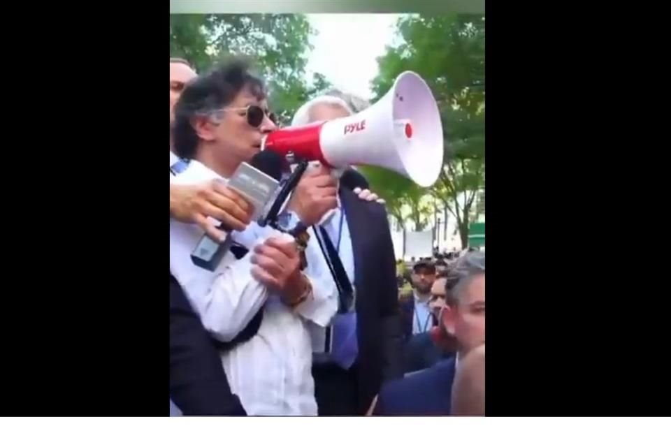 Petro participó en una protesta en NY.