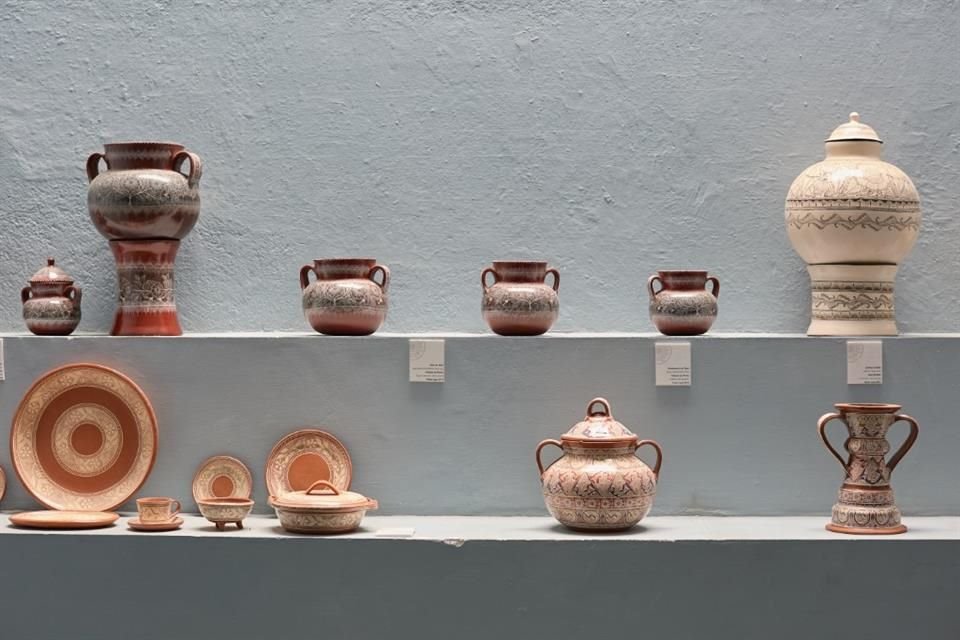 Algunas de las piezas que se exhiben en el Museo Nacional de cerámica.