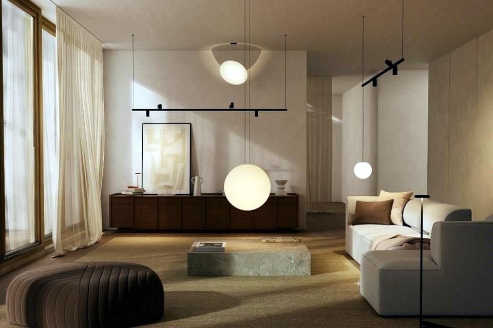 Durante el día, estas luces refuerzan la claridad interior, complementando la luz natural que entra por las ventanas.