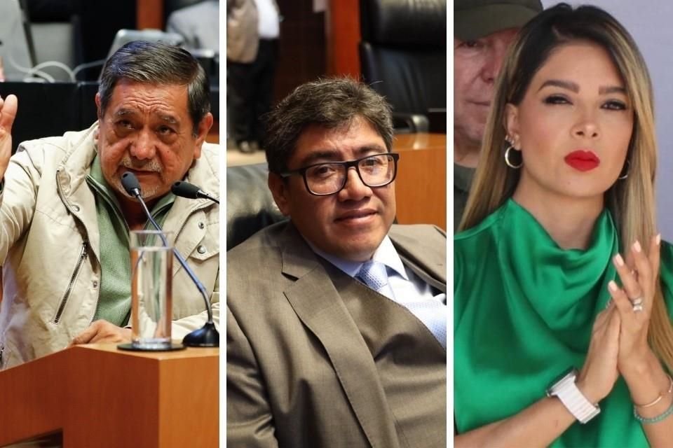 Félix Salgado Macedonio, padre de la Gobernadora de Guerrero, Evelyn Salgado;  Saúl Monreal, hermano del Gobernador de Zacatecas, David Monreal, y Ruth González Silva, esposa del Gobernador de SLP.