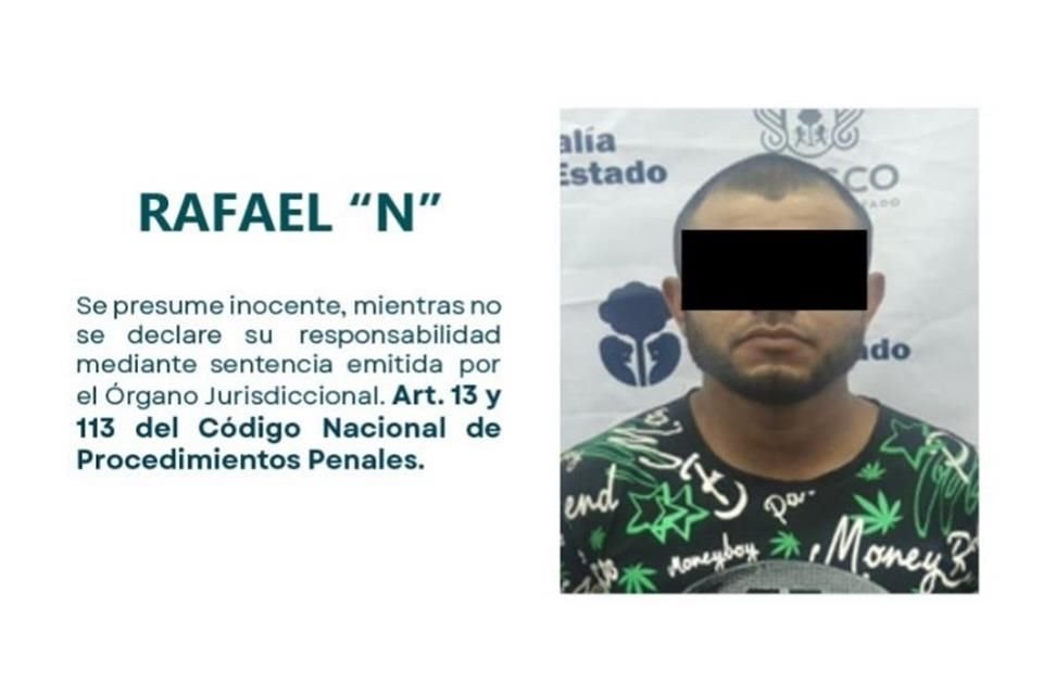 Rafael 'N' fue detenido y vinculado a proceso por matar a un hombre en la Colonia Jardines de la Calera, en Tlajomulco.