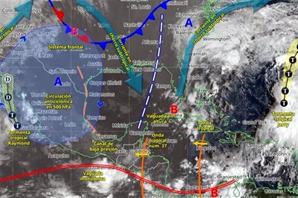 Diversos fenómenos meteorológicos afectan al País, entre ellos una tormenta y onda tropical.