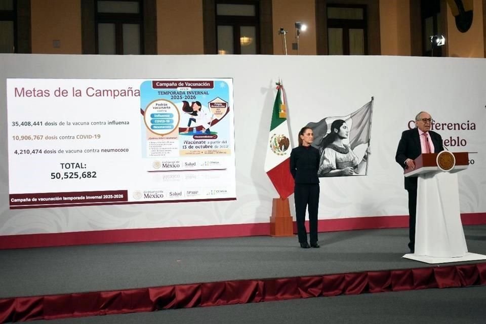 El Secretario de Salud, David Kershenobich, dio a conocer los alcances de la campaña de vacunación invernal.