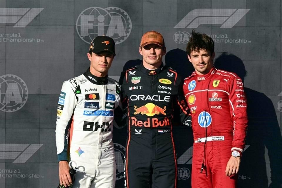 Max Verstappen, Lando Norris y Charles Leclerc son los primeros tres pilotos que saldrán en la parrilla de salida para el Gran Premio de Estados Unidos.