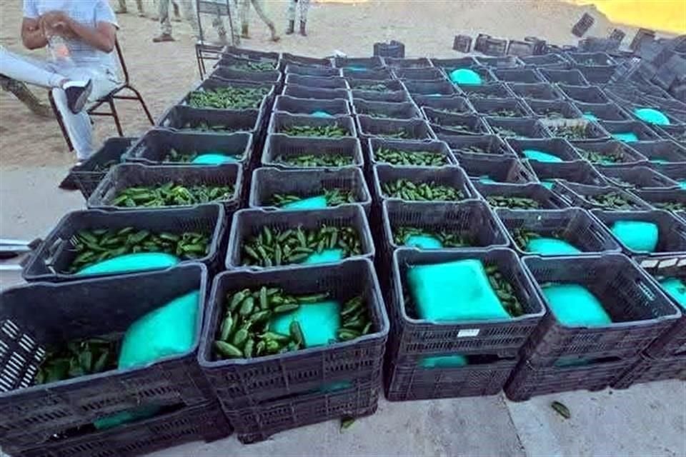 Cajas de chiles servían de fachada para ocultar más de una tonelada de narcóticos que fueron asegurados en Sonora por el Ejército Mexicano y la Guardia Nacional (GN).