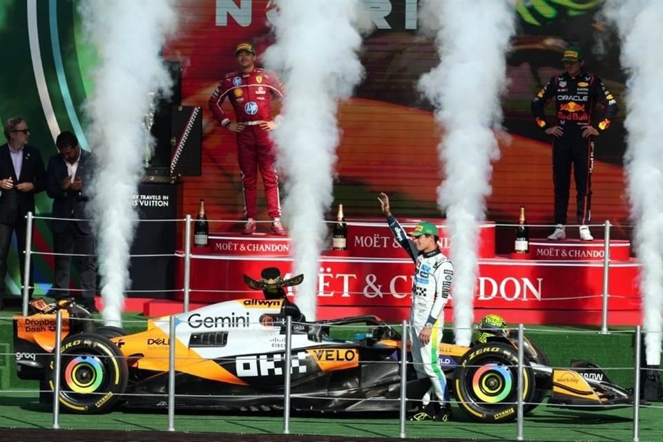 El podio del Gran Premio de México.