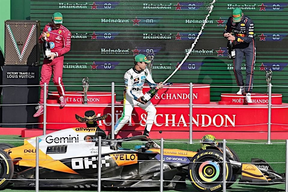 La victoria de Lando Norris en la CDMX lo convirtió en lider del Campeonato de Pilotos por apenas un punto de ventaja sobre Oscar Piastri