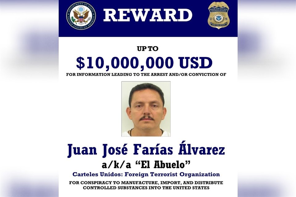 Departament Sprawiedliwości USA oskarżył pięciu przywódców Zjednoczonych Karteli i wyznaczył nagrodę w wysokości 10 milionów dolarów za Juana José „Abuelo” Faríasa.