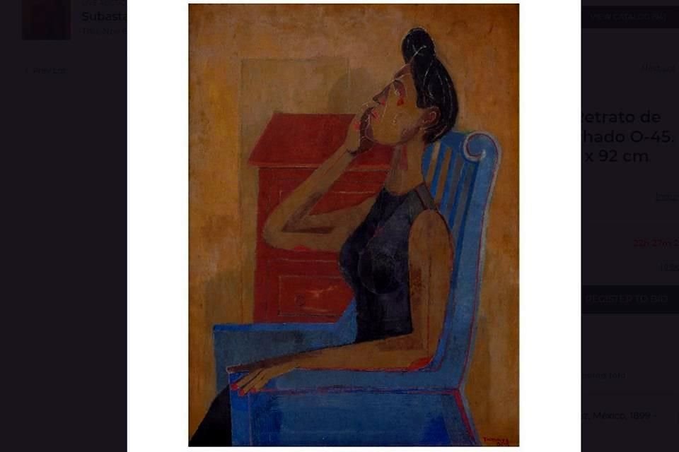 'Retrato de Olga (1945)', de Rufino Tamayo, es una de las obras destacadas de la subasta de arte latinoamericano de Morton.