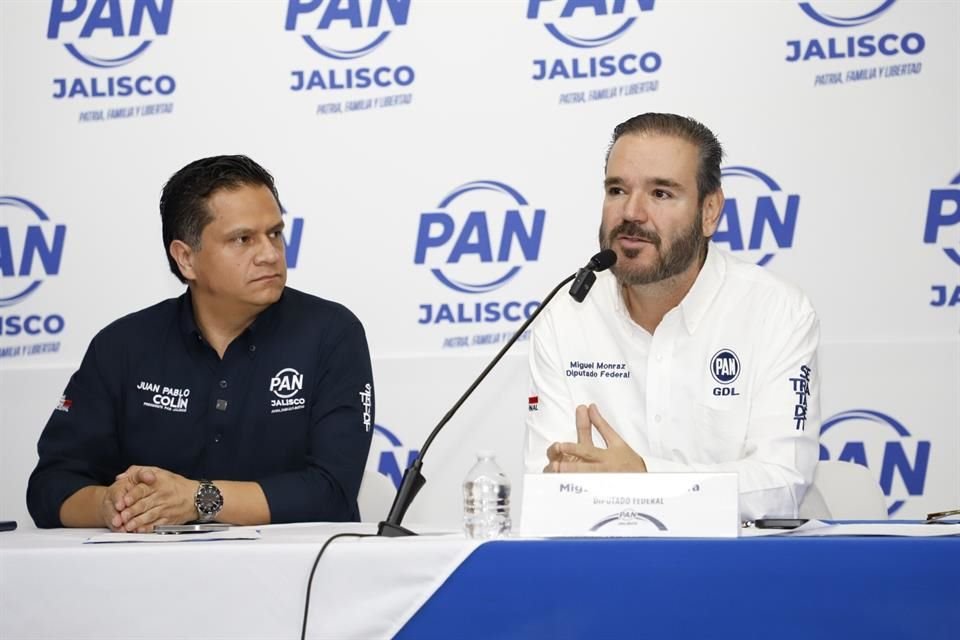 Juan Pablo Colín, dirigente estatal del PAN y Miguel Monraz, diputado federal.