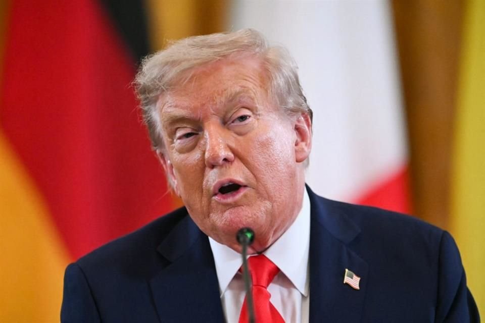 El Presidente Donald Trump durante una reunión con líderes europeos en la Casa Blanca.