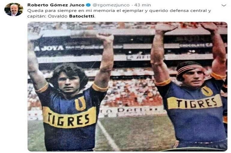 El mundo del futbol lamenta el fallecimiento de la leyenda de los Tigres Osvaldo Batocletti, quien perdió este viernes la batalla contra el cáncer.