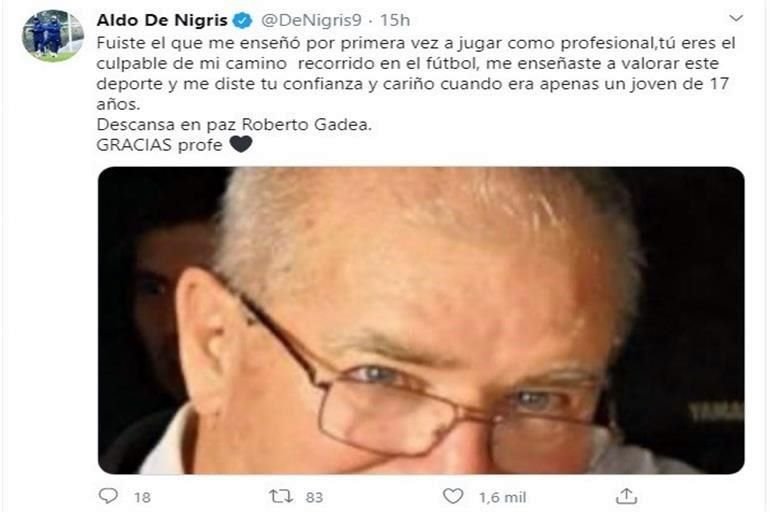 Personalidades e instituciones del futbol lamentan en redes sociales el fallecimiento de Roberto Gadea, quien jugara en Tigres y fuera campeón en la temporada 1977-78.