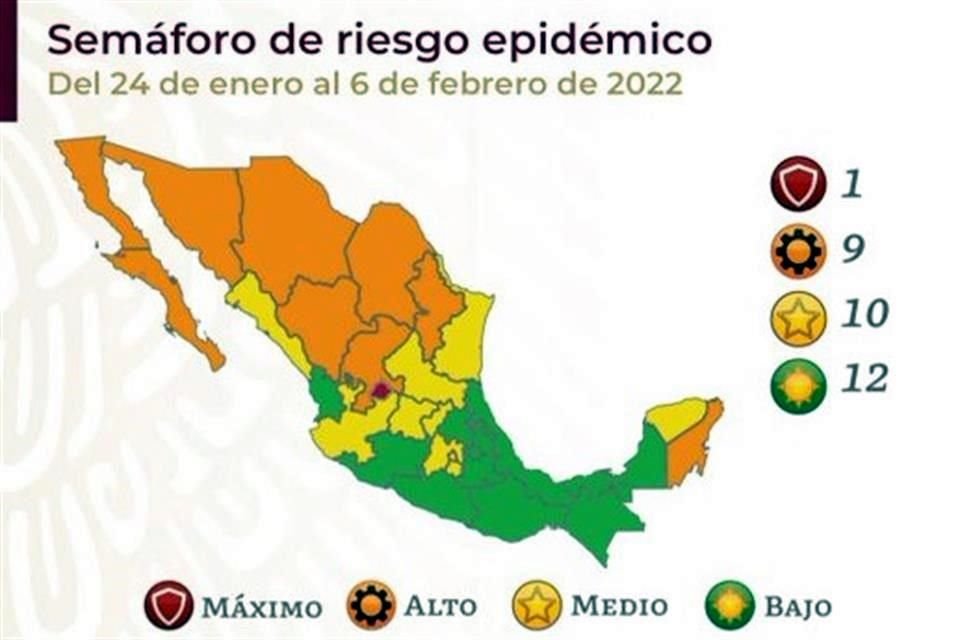 Jalisco se une a estados como Guanajuato en el nivel de riesgo medio.