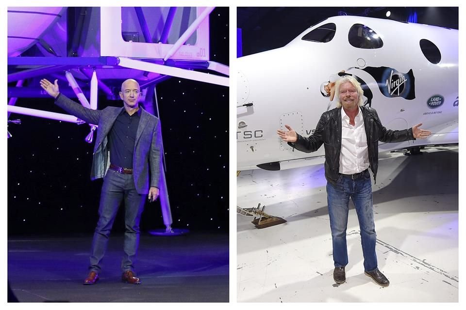 Bezos y Branson serán los primeros en volar en naves espaciales desarrolladas por empresas creadas por ellos mismos.