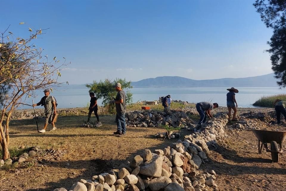 Primera jornada de limpieza y recuperación de playa recuperada del Lago de Chapala.