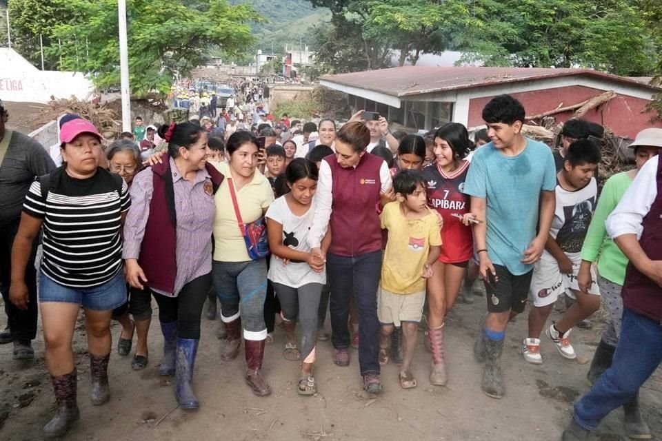 Esta es la segunda visita de la Presidenta a Hidalgo, tras las afectaciones de la semana pasada.