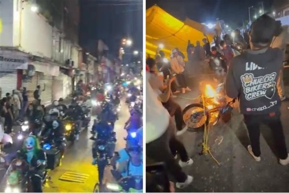 La 'rodada del terror' en Cuernavaca, Morelos, convocada como una convivencia 'ciudadana' acabó en destrozos y caos.